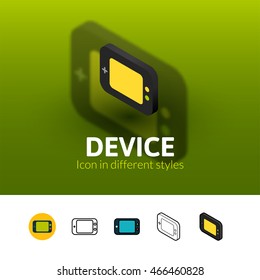 Device color icon, vector symbol in flat, outline and isometric style isolated on blur background