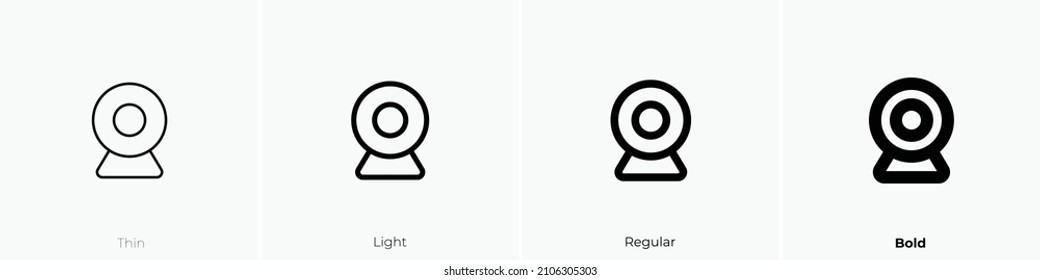 device computer camera icon. Thin, Light Regular And Bold style design isolated on white background