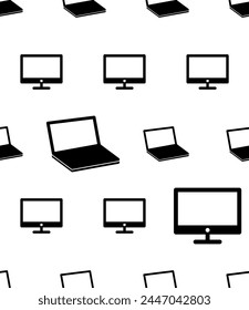 Icono del ordenador de escritorio del ordenador portátil del dispositivo Patrón sin fisuras, Informática Electrónica Hardware físico Ilustración del Arte vectorial