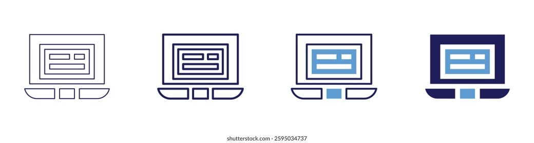 Device configuration icon in 4 different styles. Thin Line, Line, Bold Line, Duotone. Duotone style. Editable stroke.