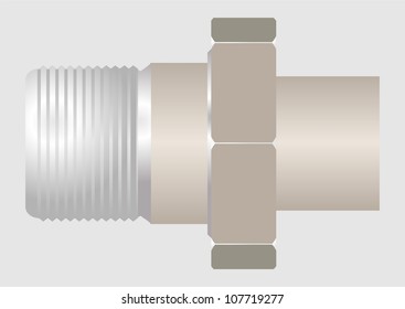 The device connecting the pipeline, such as "American", with an additional thread.