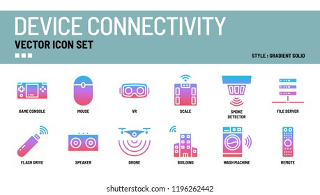 Device connectivity vector icon set.