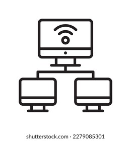 Device connectivity vector outline  Icon Design illustration. SEO Development And Marketing Symbol on White background EPS 10 File
