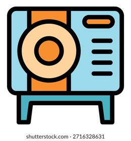 Device consumption icon. Outline device consumption vector icon color flat isolated