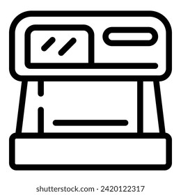 Symbol für die Gerätewährung, Umrandungsvektor. Detektor Bargeld. Geldlampe uv