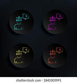 Device dark badge color set icon. Simple thin line, outline vector of mad science icons for ui and ux, website or mobile application
