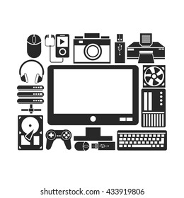Device design. Gadget icon. White background