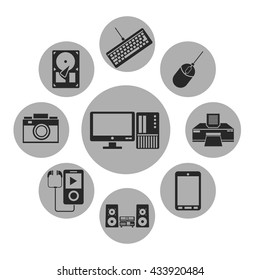 Device design. Gadget icon. White background
