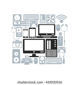 Device design. Gadget icon. White background