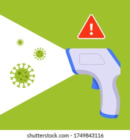 Gerät zum Nachweis von Coronavirus. Vorsichtsmaßnahmen für Viren. flache Vektorgrafik.