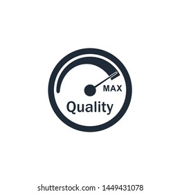 The device determines the quality of the product. Vector icon on white background.