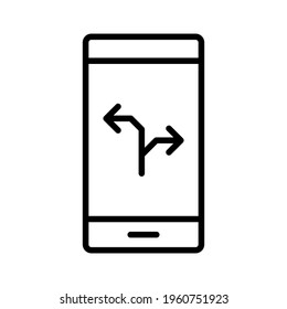 Dispositivo, direcciones, imagen vectorial de icono móvil. También se puede utilizar para la navegación. Idóneo para aplicaciones web, aplicaciones móviles y medios impresos.