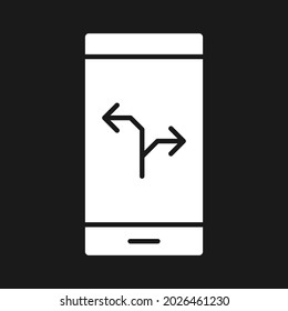 Dispositivo, direcciones, imagen vectorial de icono móvil. También se puede utilizar para la navegación. Idóneo para aplicaciones web, aplicaciones móviles y medios impresos.
