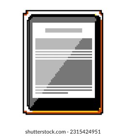 device ebook reader game pixel art retro vector. bit device ebook reader. old vintage illustration