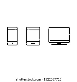Device electronic in flat vector icon lineart symbol illustration