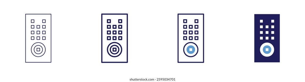 Device encryption icon in 4 different styles. Thin Line, Line, Bold Line, Duotone. Duotone style. Editable stroke.