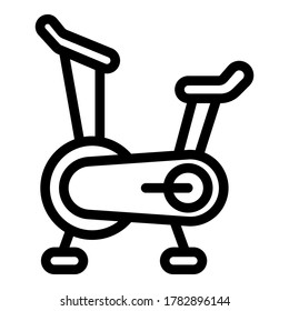 Device exercise bike icon. Outline device exercise bike vector icon for web design isolated on white background