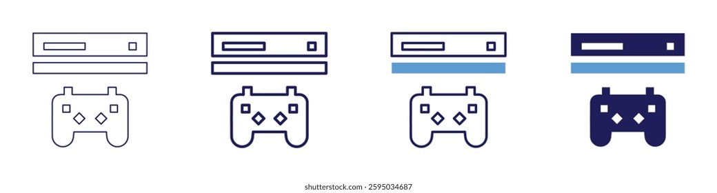 Device firmware icon in 4 different styles. Thin Line, Line, Bold Line, Duotone. Duotone style. Editable stroke.