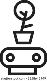 Icono de contorno de gadget de flor de dispositivo
