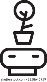 Icono de contorno de gadget de flor de dispositivo