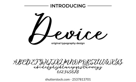 Device Font Stylish brush painted an uppercase vector letters, alphabet, typeface