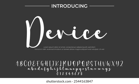 Device Font Stylish brush painted an uppercase vector letters, alphabet, typeface