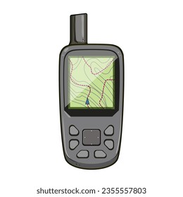 device gandheld gps cartoon. map outdoor, navigator equipment, location positioning device gandheld gps sign. isolated symbol vector illustration