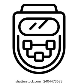 vector de contorno de icono del detector de gas de dispositivo. Instrumento múltiple. Hogar con fuga de accidentes