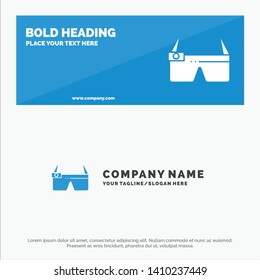 Device, Glasses, Google Glass, Smart SOlid Icon Website Banner and Business Logo Template