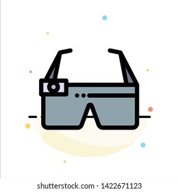 Device, Glasses, Google Glass, Smart Abstract Flat Color Icon Template
