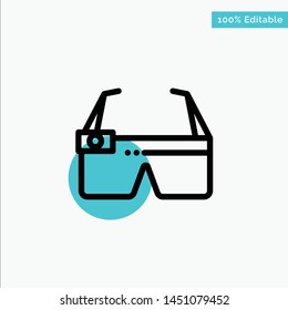 Device, Glasses, Google Glass, Smart turquoise highlight circle point Vector icon