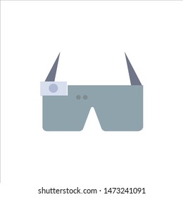 Device, Glasses, Google Glass, Smart  Flat Color Icon. Vector icon banner Template