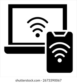 Ilustración de icono único de glifo de dispositivo