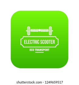 Device gyro scooter icon green vector isolated on white background