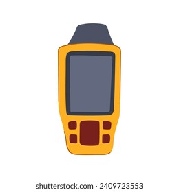 device handheld gps cartoon. map outdoor, hand trekking, hike navigator device handheld gps sign. isolated symbol vector illustration