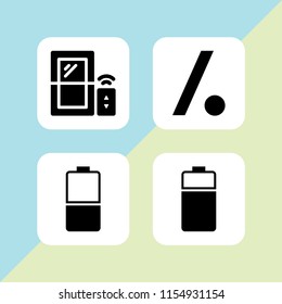 device icon. 4 device set with news, smart and battery vector icons for web and mobile app