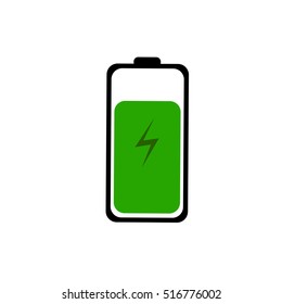 Device icon with green zapper that is charged at the moment. vertical charged
