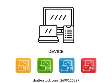 Device Icon Multi Color Vector Illustration