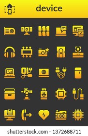 device icon set. 26 filled device icons.  