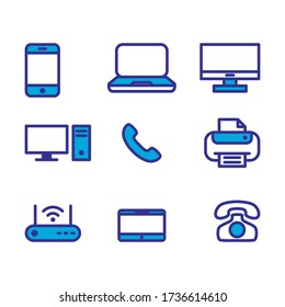 device icon set color style design