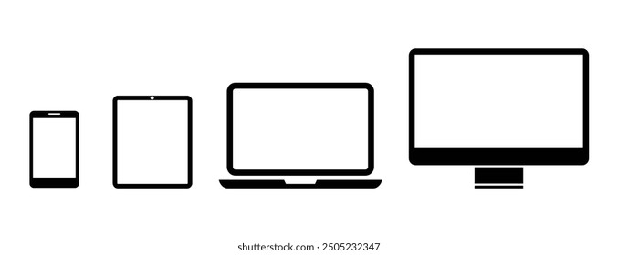 Device icon set. Computer flat vector designs