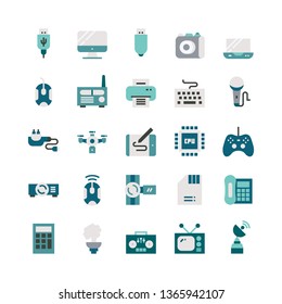 Device icon set with flat style vector illustration