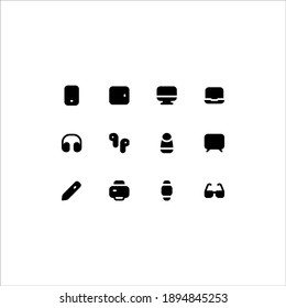 Device Icon Set (Glyph) Part of Essentials Icon Family Collection