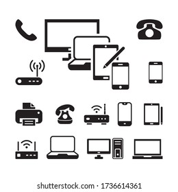 device icon set glyph style design