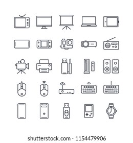 Device Icon Set with Line Style