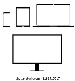 Device icon set, logo on a white background