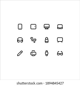 Device Icon Set (Outline) Part of Essentials Icon Family Collection