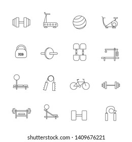 Device icon set for physical fitness