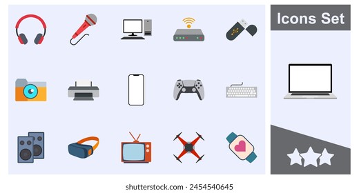 colección de símbolo de conjunto de iconos de dispositivo, Ilustración vectorial aislada de logotipo