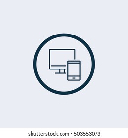 Device Icon. smart phone icon, desktop icon.computer icon. Vector illustration